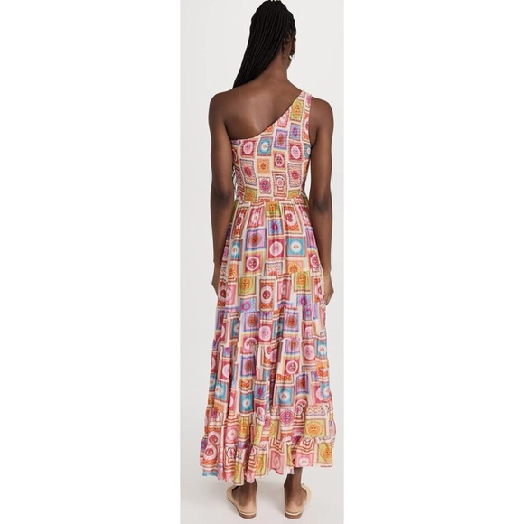 Sundress Joe Ibiza Sun Printed Smocked One Shoulder Maxi Dress XS/S - Picture 12 of 16